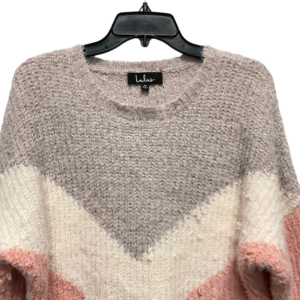 Lulu's Women's Colorblock Talk The Block Eyelash Knit Soft Sweater Size Medium - Picture 8 of 15